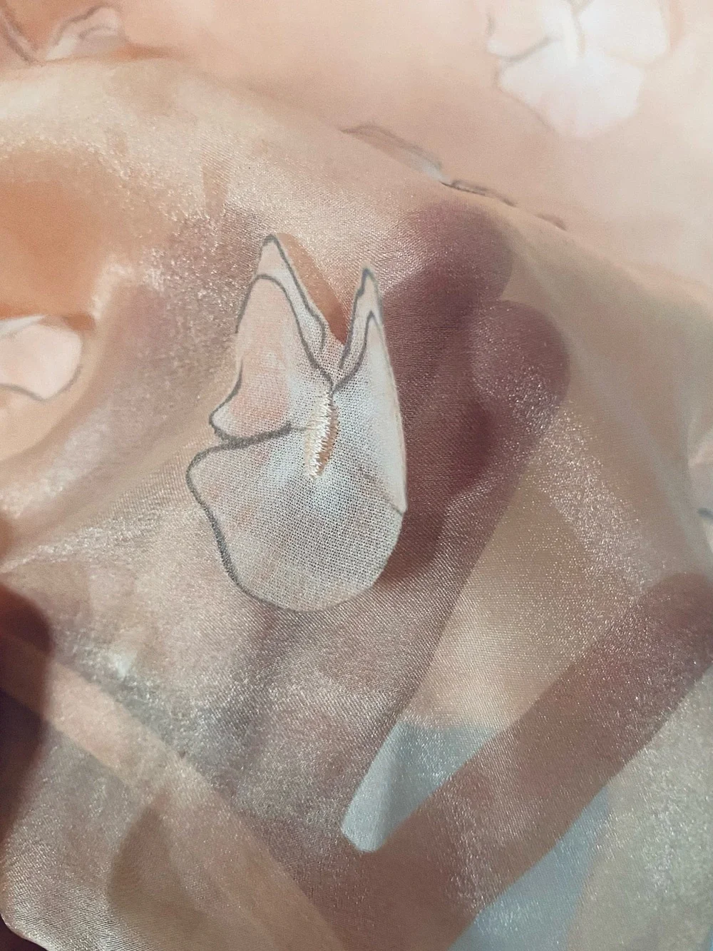 H&M Peach Pink Organza Butterfly Appliqué Dress